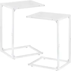2PCS Snack Side Table C Shaped End Table