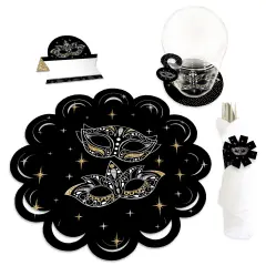 Big Dot of Happiness Masquerade - Mask Party Paper Charger and Table Decorations - Chargerific Kit - Place Setting for 8