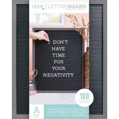 DCWV Framed Letterboard 16"X20"-Gray Stained W/Black Insert