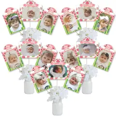 Big Dot of Happiness 1st Birthday One in a Melon - Fruit First Birthday Party Picture Centerpiece Sticks - Photo Table Toppers - 15 Pieces