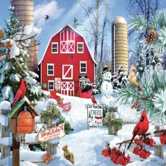 Sunsout A Snowy Day on the Farm 1000 pc Christmas Jigsaw Puzzle 35025