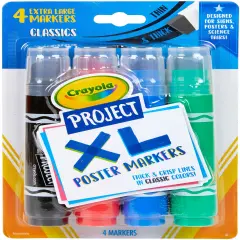 Crayola Project XL Poster Markers 4/Pkg-Classic Colors