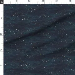 Various Fabrics by the Yard or Fat Quarter Nighttime Stars Stars Turquoise Sky Nursery Hand-Drawn Dark Blue Cosmos Night Midnight Astrological Christmas Star Dots Custom Printed Fabric by Spoonflower