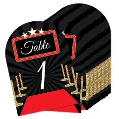 Big Dot of Happiness Red Carpet - Movie Night Party Double-Sided 5 x 7 inches Cards - Table Numbers - 1-20