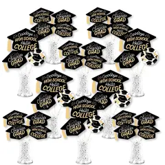 Big Dot of Happiness Hello College Graduation Party Centerpiece Sticks - Showstopper Table Toppers - 35 Pieces