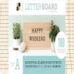 DCWV Frameless Letterboard 15"X7"-Light Wood