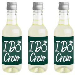 Big Dot of Happiness Emerald Elegantly Simple - Mini Wine and Champagne Bottle Label Stickers - Wedding or Bridal Shower Guest Party Favor Gift 16 Ct