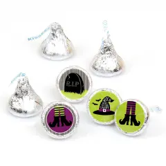 Big Dot of Happiness Happy Halloween - Witch Party Round Candy Sticker Favors - Labels Fits Chocolate Candy (1 Sheet of 108)