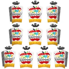 Big Dot of Happiness Teacher Retirement - Table Decorations - Happy Retirement Party Fold and Flare Centerpieces - 10 Count