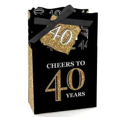 Big Dot of Happiness Adult 40th Birthday - Gold - Birthday Party Favor Boxes - Set of 12