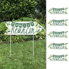 Big Dot of Happiness Family Tree Reunion - Arrow Family Gathering Party Direction Signs - Double Sided Outdoor Yard Signs - Set of 6