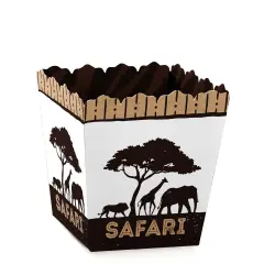 Big Dot of Happiness Wild Safari - Party Mini Favor Boxes - African Jungle Adventure Baby Shower or Birthday Party Treat Candy Boxes - Set of 12