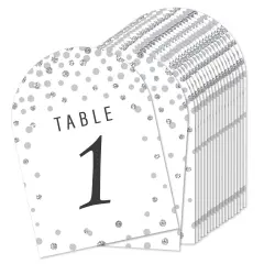 Big Dot of Happiness Silver Wedding - Wedding Receptions, Parties or Events Double-Sided 5 x 7 inches Cards - Table Numbers - 1-20