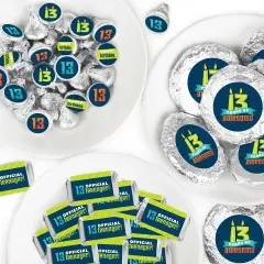 Big Dot of Happiness Boy 13th Birthday - Official Teenager Birthday Party Candy Favor Sticker Kit - 304 Pieces