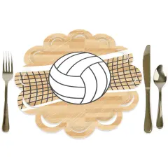 Big Dot of Happiness Bump, Set, Spike - Volleyball - Baby Shower or Birthday Party Round Table Decorations - Paper Chargers - Place Setting For 12