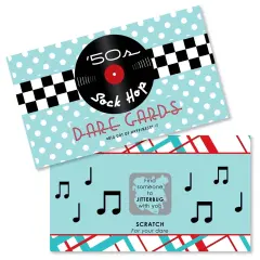 Big Dot of Happiness 50's Sock Hop - 1950s Rock N Roll Party Game Scratch Off Dare Cards - 22 Count