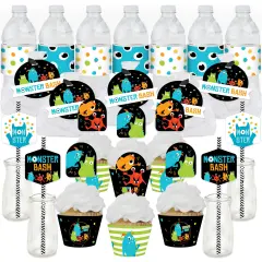 Big Dot of Happiness Monster Bash - Little Monster Birthday Party or Baby Shower Favors and Cupcake Kit - Fabulous Favor Party Pack - 100 Pieces