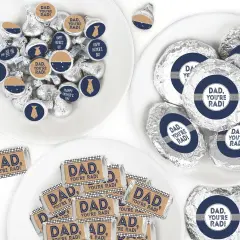Big Dot of Happiness My Dad is Rad - Mini Candy Bar Wrappers, Round Candy Stickers & Circle Stickers - Father's DayCandy Favor Sticker Kit - 304 Pcs