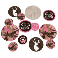 Big Dot of Happiness Pink Gone Hunting - Deer Hunting Girl Camo Baby Shower Birthday Party Giant Circle Confetti - Party D&eacute;cor - Large Confetti 27 Ct