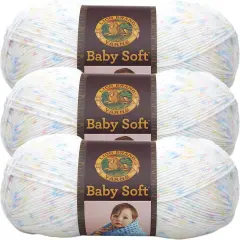 (Pack of 3) Lion Brand Baby Soft Yarn-Twinkle Print