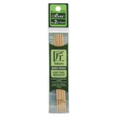 Takumi Bamboo Double Point Knitting Needles 5" 5/Pkg-Size 2/2.75mm
