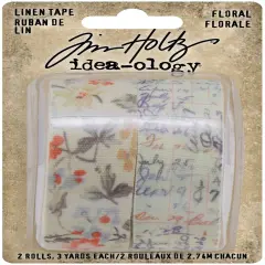 Idea-Ology Linen Tape 1"X3yd 2/Pkg-Floral
