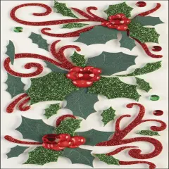 Jolee's Boutique Dimensional Stickers - Flourishes and Holly, 20pcs