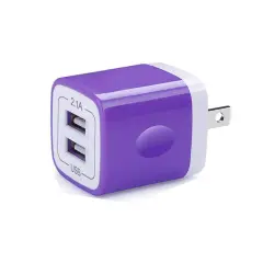Premium PD Power Home Adapter | Max Output 2.1A & 1.0A (2 USB Port) Fast Charger | Raheev&reg; Purple
