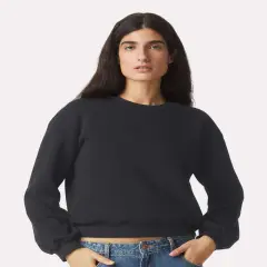 American Apparel&reg; ReFlex Women's Fleece Crewneck Sweatshirt Black