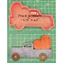 Vintage Truck with Heart Silicone Freshie Mold