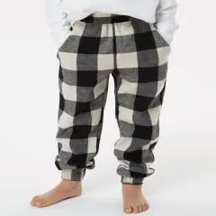Youth Plaid Jogger Sweatpants | RADYAN&reg; Ecru/ black buffalo