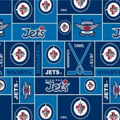 Sykel Enterprises NHL Team Fleece Blanket Fabric-Winnipeg Jets Geometric Fleece Fabric