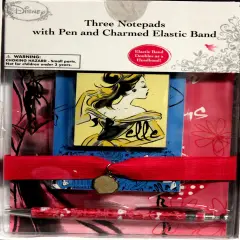 Disney Princess Three Notepads With Pen And Charmed Elastic Band Gift Set