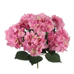 6-Pack UV Pink Hydrangea Bushes, 20" Lifelike Silk Flowers with Realistic Foliage, Durable Outdoor Decor by Floral Home