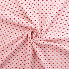 Pink Valentine Hearts Ditsy Bullet Fabric 1 yard