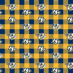 Sykel Enterprises NHL Team Fleece Blanket Fabric-Nashville Predators Buffalo Plaid Fleece Fabric