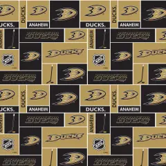 Sykel Enterprises NHL Team Fleece Blanket Fabric-Anaheim Ducks Geometric Fleece Fabric