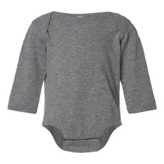 Rabbit Skins&reg; Infant Fine Jersey Long Sleeve Bodysuit Granite heather