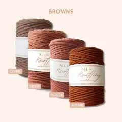 5mm Braided Cords for Macrame, approx 390ft/130yds - All for Knotting Coffee