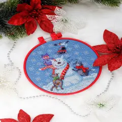 Cross stitch kit Snowman cat