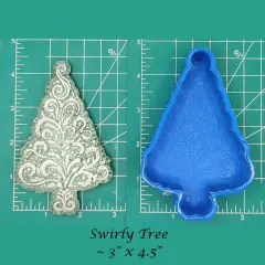Swirly Christmas Tree Silicone Freshie Mold