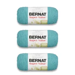 Bernat Super Value Aqua Yarn - 3 Pack of 198g/7oz - Acrylic - 4 Medium (Worsted) - 426 Yards - Knitting/Crochet