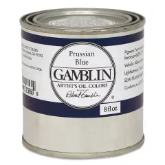 Gamblin Artist's Oil Color - Prussian Blue, 8 oz Can
