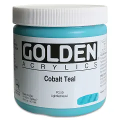 Golden Heavy Body Artist Acrylics - Cobalt Teal, 16 oz