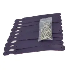 Blank Leather Keychains &ndash; 3/4" Full Grain DIY Kit (10 Pack)-Promotional-Fundraising-Personalized Gifts Purple