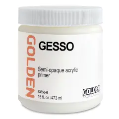 Golden Acrylic Gesso - White, 16 oz jar