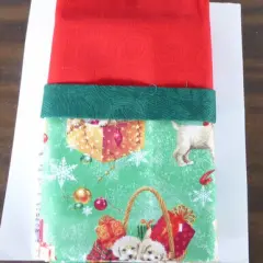 Christmas Doggies Pillowcase Kit-with instructions, Cotton Fabric