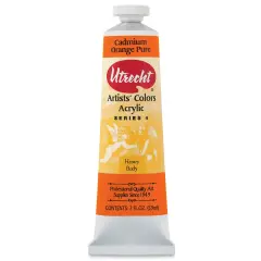 Utrecht Artists' Acrylic Paint - Cadmium Orange, 2 oz tube