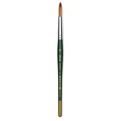 Utrecht Series 6150 Synthetic Golden Taklon Watercolor Brush - Round, Size 10, Short Handle