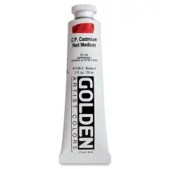 Golden Heavy Body Artist Acrylics - Cadmium Red Medium, 2 oz Tube